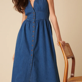 Nobody's Child Petite Sleeveless Starlight Midi Dress Plain