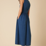 Nobody's Child Petite Sleeveless Starlight Midi Dress Plain
