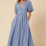 Nobody's Child Petite Short Sleeve Starlight Midi Dress Plain