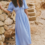 Nobody's Child Petite Short Sleeve Starlight Midi Dress Plain