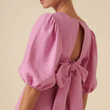 Nobody's Child Pink Bow Back Zita Midi Dress