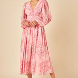Nobody's Child Pink Floral Anya Midi Dress