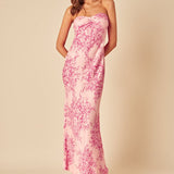 Nobody's Child Pink Floral Bandeau Ruby Maxi Dress