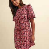 Nobody's Child Pink Tiger Jacquard Davina Mini Shift Dress