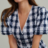 Nobody's Child Pintuck Detail Gingham Top
