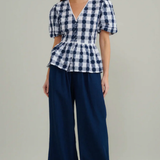 Nobody's Child Pintuck Detail Gingham Top