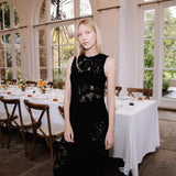 Nobody's Child Poppy Delevingne Black Crochet Olympia Midi Dress