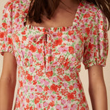 Nobody's Child Prairie Empire Puff Sleeve Midi Dress Floral