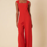 Nobody's Child Red Square Neck Jumpsuit