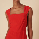 Nobody's Child Red Square Neck Jumpsuit