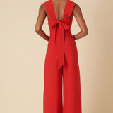 Nobody's Child Red Square Neck Jumpsuit