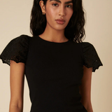 Nobody's Child Rib Broderie Mix Top