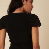 Nobody's Child Rib Broderie Mix Top
