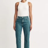 Nobody's Child Rigid Straight Leg Jeans Full Leg Tinted Wash