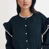 Nobody's Child Romy Blouse With Contrast Picot Trim