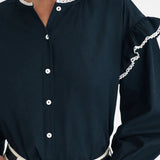 Nobody's Child Romy Blouse With Contrast Picot Trim