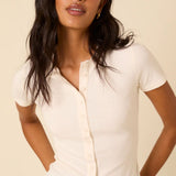 Nobody's Child S/S Button Through Ribbed Top