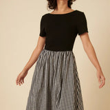 Nobody's Child Sarah Midi Dress Mono Gingham