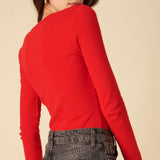 Nobody's Child Red Scoop Neck Button Through Top