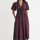 Nobody's Child Burgundy Scottie Midi Dress