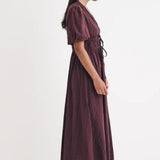 Nobody's Child Burgundy Scottie Midi Dress