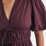 Nobody's Child Burgundy Scottie Midi Dress