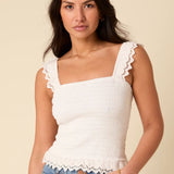 Nobody's Child Shirred Bodice Top