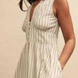 Nobody's Child Sl Starlight Midaxi Dress Cream Ticking Stripe