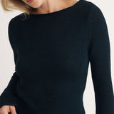 Nobody's Child Slash Neck Fit Flare Knitted Top