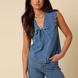 Nobody's Child Sleeveless Birdie Collar Top
