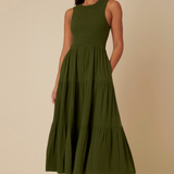 Nobody's Child Sleeveless Charlie Midaxi Dress Plain Olive