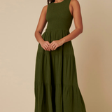 Nobody's Child Sleeveless Charlie Midaxi Dress Plain Olive