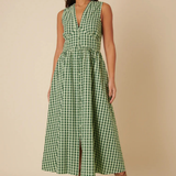 Nobody's Child Sleeveless Starlight Midaxi Dress Green Gingham
