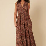 Nobody's Child Sleeveless Starlight Midi Dress Brown Paisley