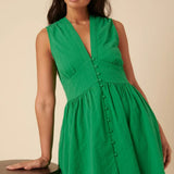 Nobody's Child Green Sleeveless Starlight Mini Dress Plain