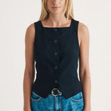 Nobody's Child Square Neck Waistcoat In Poplin