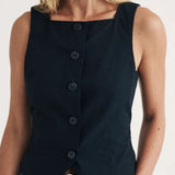 Nobody's Child Square Neck Waistcoat In Poplin