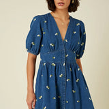 Nobody's Child Ss Starlight Mini Dress Embroidered Lottie Daisy