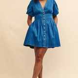 Nobody's Child Short Sleeve Starlight Mini Dress Petite Plain