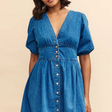 Nobody's Child Short Sleeve Starlight Mini Dress Petite Plain