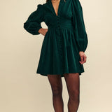 Nobody's Child Starlight Long Sleeve Green Mini Dress
