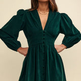 Nobody's Child Starlight Long Sleeve Green Mini Dress
