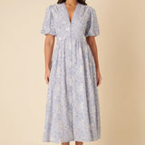 Nobody's Child Starlight Midaxi Dress Stripe Broderie