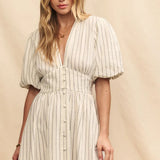 Nobody's Child Starlight Mini Dress Neutral Stripe