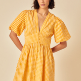 Nobody's Child Starlight Ss Mini Dress Yellow Check
