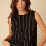 Nobody's Child Black Striped Stirling Tank Top