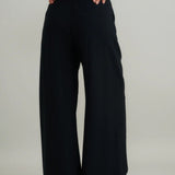 Nobody's Child Tie Waist Black Wide Leg Trouser