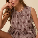 Nobody's Child Brown Floral Valerie Top