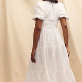 Nobody's Child White Charlie Short Sleeve Midaxi Dress Plain