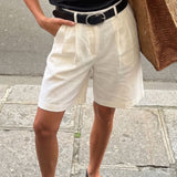Nobody's Child White Denim Ava Bermuda Shorts